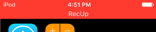 RecUp red status bar shows when recording in the background